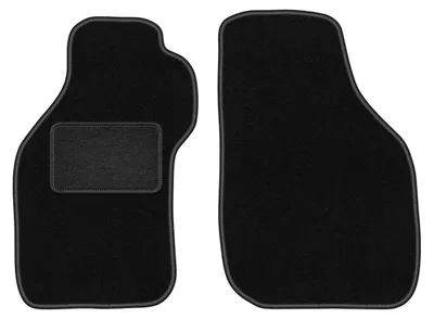 Produktbild von Velours-Fußmatten Vorne passend für Mitsubishi Eclipse III (Coupe, Bj. 1999-2006) –  schwarz, passgenau, mit Befestigungen set 2 Stk. - STANDARD