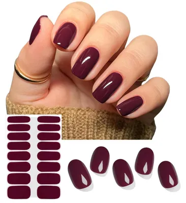 Produktbild von Nagelfolien Dunkelrot 16 Stück UV Härtende Gel Nagelsticker Set