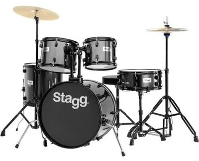 Produktbild von Stagg TIM120B Schlagzeug mit Becken - Farbe: schwarz