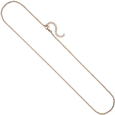 Produktbild von 2,2mm Rundankerkette Halskette Collier aus Edelstahl in rotgold Farbe 46cm