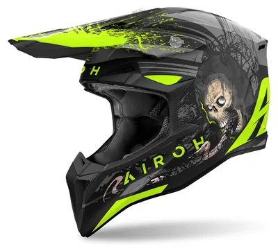 Image de Airoh Wraaap Darkness Motocross Helm, schwarz/neon-gelb, XL (61/62)