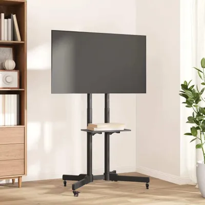 Image de Support TV – Support mural pour télévision – Meuble TV mobile sur roulettes – Pour télévisions de 32 à 70 pouces – Jusqu'à 50 kg