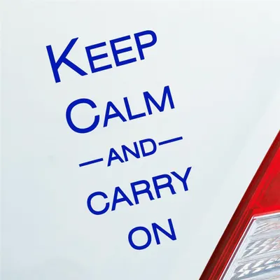 Produktbild von Auto Aufkleber Keep calm and carry on Tuning 15x7,5 cm Dunkelblau Sticker Heckscheibenaufkleber