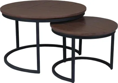 Produktbild von Couchtisch Otik Walnuss Eiche | 70 cm | Set von 2