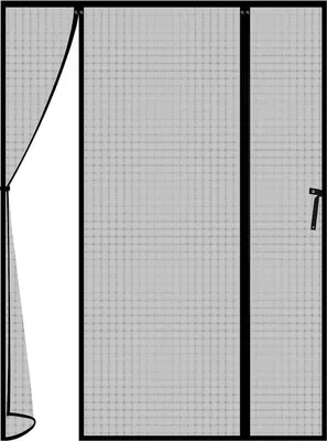 Imagen del producto de Puerta mosquitera con imanes Unyqoos® para puertas de balcón, 160 x 210 cm. Protección contra insectos con tiras magnéticas a lo largo de toda la puerta, marco de 4 cm, color , sin necesidad de taladrar