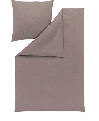 Produktbild von Estella Mako-Interlock-Jersey Bettwäsche Atelier Takoma 200x220 + 2 x Kissen 80 x 80 Uni taupe