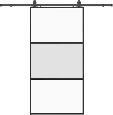 Obrázek produktu pro vidaXL Posuvné dveře s černým kováním 102,5x205 cm tvrzené sklo