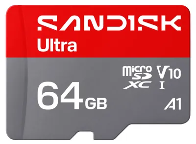 Produktbild von SANDISK Ultra microSDXC 64 GB, UHS-I-Karte + SD-Adapter (bis zu 145 MB/s Lesegeschwindigkeit, F)