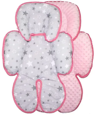 Produktbild von Sitzverkleinerer MINKY Einlage Baby Kind für Auto Kindersitz Babyschale Einsatz 33. Star Dunkel + Rosa