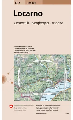 Immagine prodotto di 1312 Locarno: Centovalli - Moghegno - Ascona (Landeskarte 1:25 000, Band 1312)
