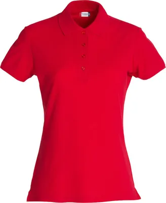 Produktbild von Damen Basic Polohemd aus 100% Baumwolle mit 4 Ton-in-Ton-Knöpfen und Seitenschlitzen