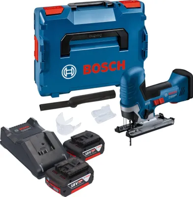 Produktbild von Bosch GST 18V-125 S Professional Akku Stichsäge 18 V 125 mm Brushless + 2x Akku 5,0 Ah + Ladegerät + L-Boxx
