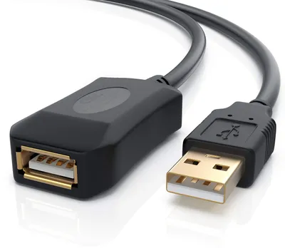 Produktbild von CSL - 10m Meter USB 2.0 Repeater- Verlängerungskabel Extension Cable aktiv mit Signalverstärkung - Signalverstärker Repeater - erweiterbar - vergoldete Kontakte - schwarz