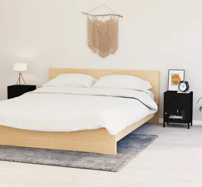 Produktbild von vidaXL Nachttische 2 Stk. Schwarz 40x30x54,5 cm Stahl und Glas - Nachttisch - Nachttische - Nachtkommode - Nachtkommoden
