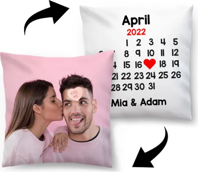 Produktbild von Ferocity Fotokissen 45 x 45 cm + Kalender und QR, aus Microfaser mit Füllung Silikonkügelchen, Fullprint-Druck mit personalisiertem Bild  Foto, Kissenbezug mit Reißverschluss [091]