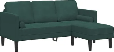 Produktbild von vidaXL Sofa Set mit Kissen Dunkelgrün Polyester