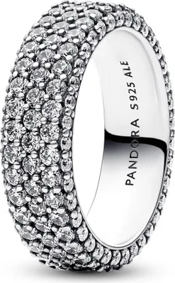 Produktbild von Dreireihiger Pavé Ring von PANDORA aus Sterlingsilber mit Zirkonia