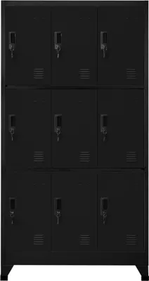 Produktbild von vidaXL Schließfachschrank Schwarz 90x45x180 cm Stahl