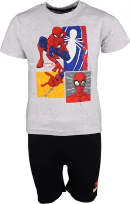 Produktbild von Marvel Spiderman Kinder Schlafanzug Pyjama kurz – Grau / 104