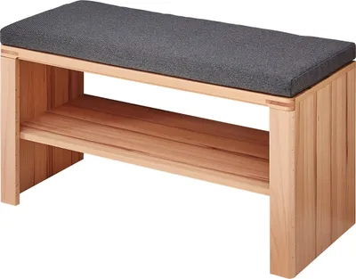 Obrázek produktu pro Schuhbank >Nature One< inkl. Kissen, 1 Boden,Kernbuche teilmassiv - 90x48x40cm (B/H/T)