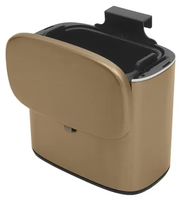 Immagine prodotto di Contenitore per rifiuti da parete - Set di 4 contenitori per rifiuti - Cestino da appendere per bagno e cucina - Con ganci e supporti adesivi - Non è necessario forare - Design rettangolare salvaspazio - 26×15×24 cm - Oro