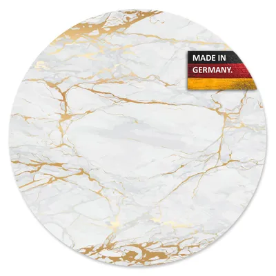 Produktbild von younikat Mauspad Marmor-Optik I Ø 22 cm rund I Mousepad in Gold weiß grau I Standard-Größe, rutschfest I schlicht modern I Stein-Optik Granit I dv611