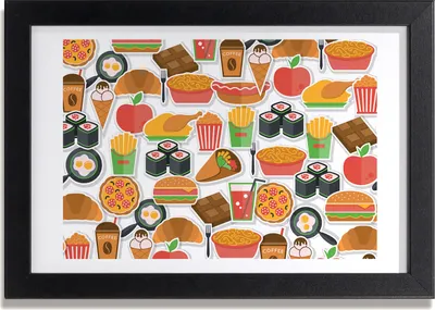 Produktbild von Bild 30x20 MDF-Rahmen, Wandkunst Fastfood