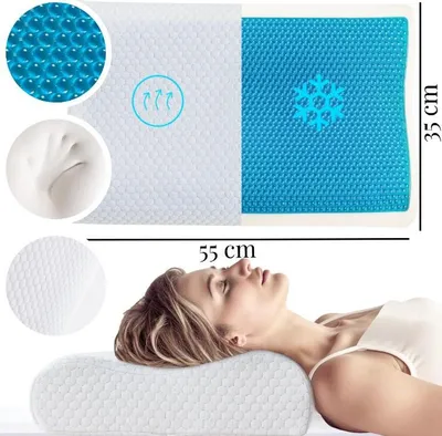 Zdjęcie produktu dla Termoplastyczna Poduszka Ortopedyczna Do Spania Na Boku Profilowana Pianka 55X35
