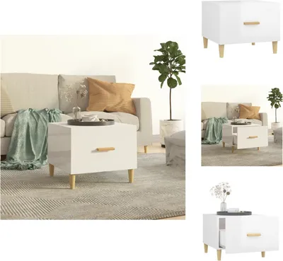Produktbild von vidaXL Couchtisch Hochglanz-Weiß 50x50x40 cm Holzwerkstoff -  Couchtische