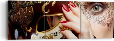 Produktbild von Bild auf Leinwand - Leinwandbild - Frau Mode Venedig Maske - 90x30cm - Wand Bild - Wanddeko - Leinwanddruck - Bilder - Kunstdruck - Wanddekoration - Leinwand bilder - Wandkunst - CA90x30-2680