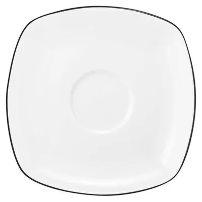 Produktbild von Seltmann Weiden Kombiuntertasse Lido Black Line Weiß Eckig (14,5cm)