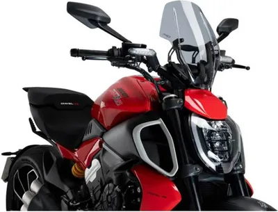 Image de Ducati diavel v4 : écran nu fumé et transparent réglable PUIG