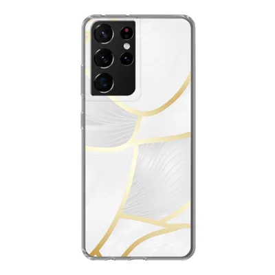 Produktbild von MuchoWow® Handyhülle Schutzhülle Hülle für Samsung Galaxy S21 Ultra Abstraktes Muster mit goldenen Linien Silikon Softcase Handy Hülle - Mobiltelefon