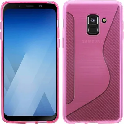 Image de Samsung Galaxy A8 Plus 2018 Mobile Silicone Cover Case Pink
