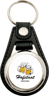 Produktbild von Huuraa Schlüsselanhänger Hofstaat 2025/26 Schützenfest Metall mit Kunstleder Schlüsselring Einkaufswagenchip Geschenkidee