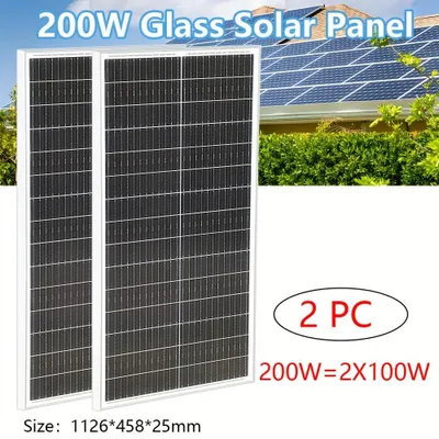 Productafbeelding van 200W Zonnepanelen - Monokristallijn Solar Panel - Photovoltaïsch Modul - Off-Grid Paneel - Camping Zonnecel