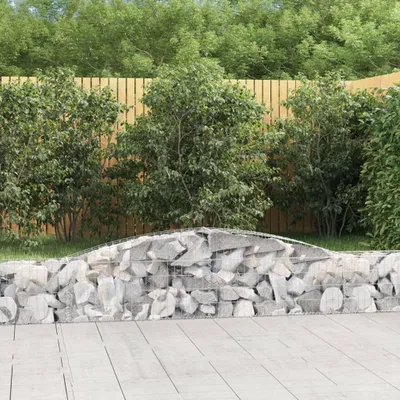 Produktbild von vidaXL Gabione mit Hochbogen 400x30x40/60 cm Verzinktes Eisen