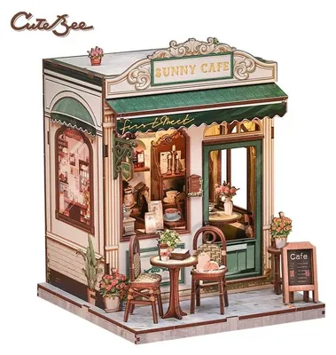 Immagine prodotto di Casa in miniatura fai-da-te Sunny Cafe con LED