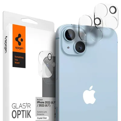 Obrázek produktu pro Spigen AGL05229, Ochranný kryt objektivu, Průhledná, Temperované sklo, Apple, iPhone 14 (6.1-inch) 2022 iPhone 14 Plus (6.7-inch) 2022, Krabice
