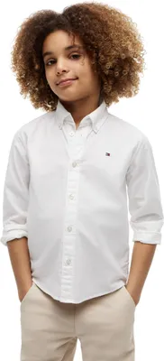 Zdjęcie produktu dla Koszulka Oxford dla chłopców Tommy Hilfiger, wykonana z bawełny z dodatkiem Elasthanu, kolor biały, rozmiar 6