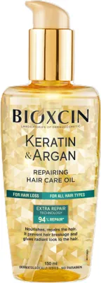 Produktbild von Bioxcin Keratin & Argan Reparierendes Haarpflegeöl 150ml - Tiefenwirksame Pflege für Geschädigtes Haar - Mit Anti-Frizz Effekt - Für Alle Haartypen