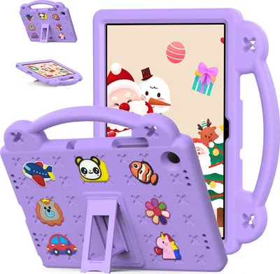 Obrázek produktu pro Ochranné pouzdro pro Samsung Galaxy Tab A11+ / A11 Plus 11" 2025, roztomilé dětské pouzdro, odolné proti nárazům s držadlem a stojánkem Fialová