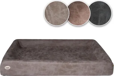Produktbild von SABRO KUDDE Orthopädisches Hundebett – Hochwertige Wildlederoptik – Waschbar & Wasserabweisend – Ergonomisch – Premium Haustierzubehör taupe M (70 x 85 cm)