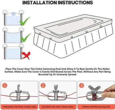 Productafbeelding van Zwembadafdekking Rechthoekig 420D Oxford 405x205 cm Waterdicht Bescherming - Zwembadhoes Afdekzeil - Voor Buiten Zwembad