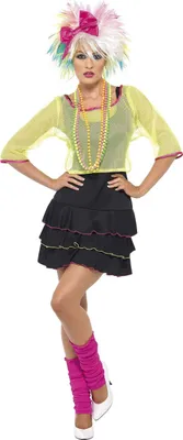 Produktbild von Schrilles 80er Retro Party Kostüm Bunt M 40/42 Bad Taste Outfit 80s Pop-Ikone
