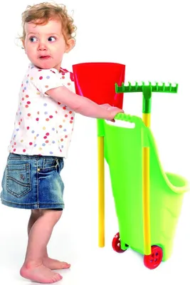 Immagine prodotto di carrello con rastrello e pala 77 cm verde