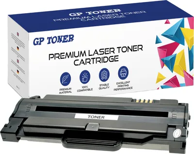 A toner cartridge and its packaging are displayed against a white background.