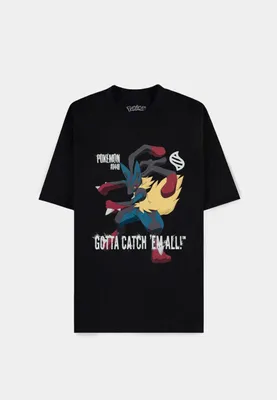 Immagine prodotto di Pokémon - Mega Lucario Gotta Catch Em All - Maglietta a maniche corte da uomo dal taglio morbido
