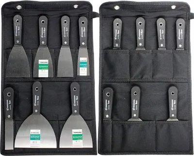 Produktbild von Schaber-Set 7-teilig mit Messern und Werkzeugtasche
