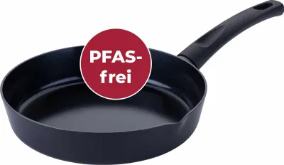 Produktbild von Fackelmann Highrise Bratpfanne Ø 24 cm aus recyceltem Aluminium mit Greblon CK2 Keramikbeschichtung  Perfekt für jeden Herd
